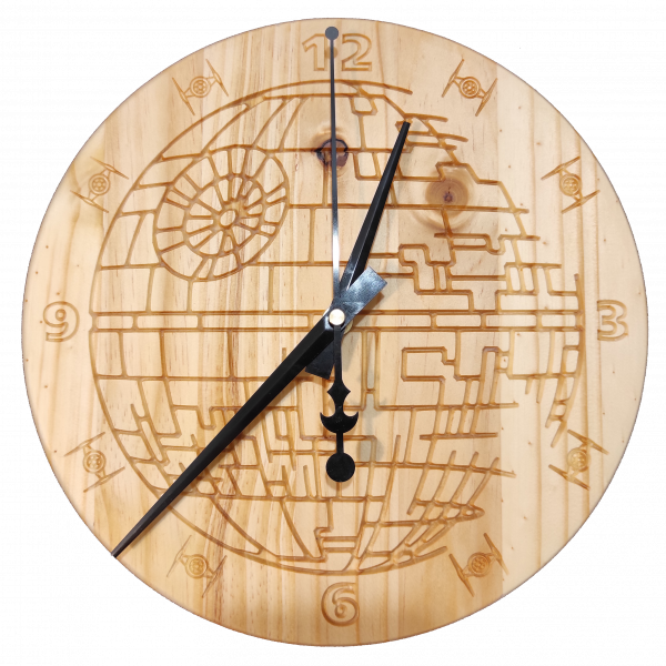 Death Star - Horloge Murale en Bois de Pin