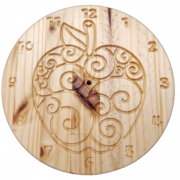 Pomme - Horloge Murale en Bois de Pin – Image 2