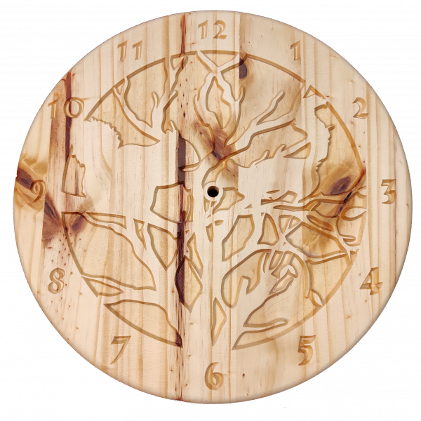 Écureuils - Horloge Murale en Bois de Pin – Image 2