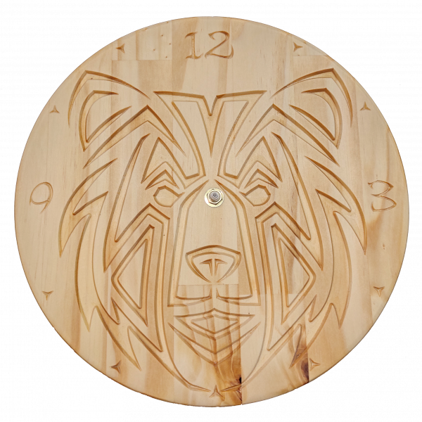 Ours - Horloge Murale en Bois de Pin – Image 2