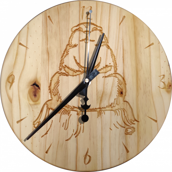 Marmotte - Horloge Murale en Bois de Pin